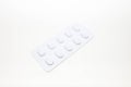 White blister pack for pills tablets on white background Royalty Free Stock Photo