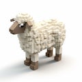 White Blocky Sheep: A Unique Terragen-inspired Algorithmic Art Royalty Free Stock Photo