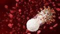 White Blood Cell Immune Phagocytosis Coronavirus COVID-19 Disease Cells Infection