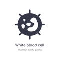 white blood cell outline icon. isolated line vector illustration from human body parts collection. editable thin stroke white Royalty Free Stock Photo