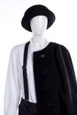 White blouse, black hat and coat. Royalty Free Stock Photo
