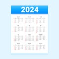 white and blue 2024 annual planner calendar template design