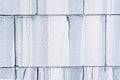 White and blue beautiful brick wall texture background. Colorful smudges painted on bricks. Creative backdrop