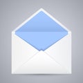 White blue blank envelope Isolated On Gray Background. Ready For Your Design. Vector EPS10 Royalty Free Stock Photo