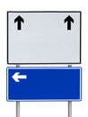 White Blue blank traffic sign on isolated white background. Royalty Free Stock Photo