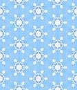 White Blue Bloom Flower Abstract Pattern on Blue Background