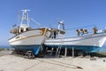 White-blue boat