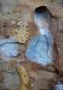 White, blue and brown texture on the rock surface, stone texture Royalty Free Stock Photo