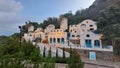 White Blue Building Santorini Mini