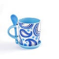 White and Blue Ceramic Mug