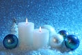 White and blue christmas decoration Royalty Free Stock Photo