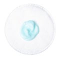 White blue cream beauty body care in wadded cotton pads