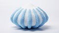 White And Blue Crocheted Shell: A Knitted Clam Toy