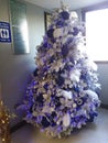 White and Blue Decorated Hawaii Christmas Tree