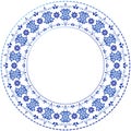 White-blue decorative gzhel frame