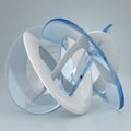 White blue glass torus knot