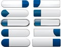 White-blue high-detailed modern web buttons. Royalty Free Stock Photo