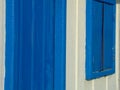 white and blue house on the palafitico wharf in the town of Carrasqueira, AlcÃÂ¡cer do Sal, GrÃÂ¢ndola.