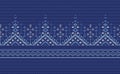 White and Blue Knitted Pattern Vector, Embroidery Repeat Background, Cross stitch Element for digital print