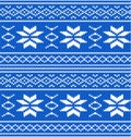 White and blue knitted seamless pattern