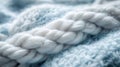 White and Blue Knitted Wool Texture Close Up Royalty Free Stock Photo
