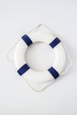 White and blue lifebuoy