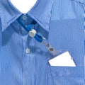 White and blue lined pattern design on office shirt Royalty Free Stock Photo