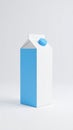White and Blue Milk Carton on White Background Royalty Free Stock Photo