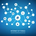 White And Blue Network Design Concept With Icons - Internet Of Things Royalty Free Stock Photo