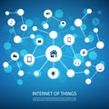 White And Blue Network Design Concept With Icons - Internet Of Things Royalty Free Stock Photo