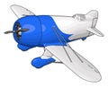 White and blue old retro plane, illustration, vector Royalty Free Stock Photo