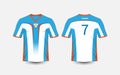 White, blue and orange pattern sport football kits, jersey, t-shirt design template Royalty Free Stock Photo