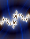 Fractal. blue white phosphorescent bright flowery background, texture Royalty Free Stock Photo