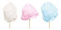 White blue pink cotton candy. Sugar clouds. Realistic vector illustration Royalty Free Stock Photo