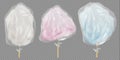 White blue pink cotton candy. Sugar clouds Royalty Free Stock Photo