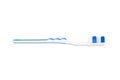 White-blue plastic toothbrush isolated on white background Royalty Free Stock Photo