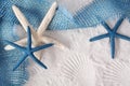 White and blue sea stars Royalty Free Stock Photo