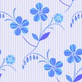 White-blue seamless floral pattern. Vector.