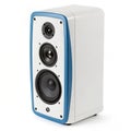 White and blue speaker isolated on white Royalty Free Stock Photo