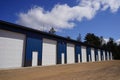 White and Blue storage units being used by the community Royalty Free Stock Photo