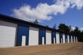 White and Blue storage units being used by the community Royalty Free Stock Photo