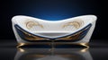 Elegant Golden Modern Sofa Set With Futuristic Surrealism Design