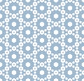 White and blue vector geometric seamless pattern with hexagons. Ornament texture Royalty Free Stock Photo
