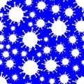 White on Blue Virus Pattern Seamless Repeat Background Royalty Free Stock Photo