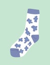 White and blue warm sock vector concept Royalty Free Stock Photo