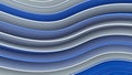 White and blue wavy curves abstract 3D rendering Royalty Free Stock Photo