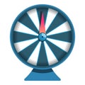 White blue wheel fortune icon, cartoon style