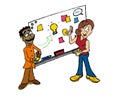 Facilitators at white board Royalty Free Stock Photo