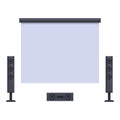 White board home theater icon cartoon vector. Digital display Royalty Free Stock Photo