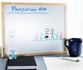 A white board used for parenting classes and sex education in highschool or university. Royalty Free Stock Photo